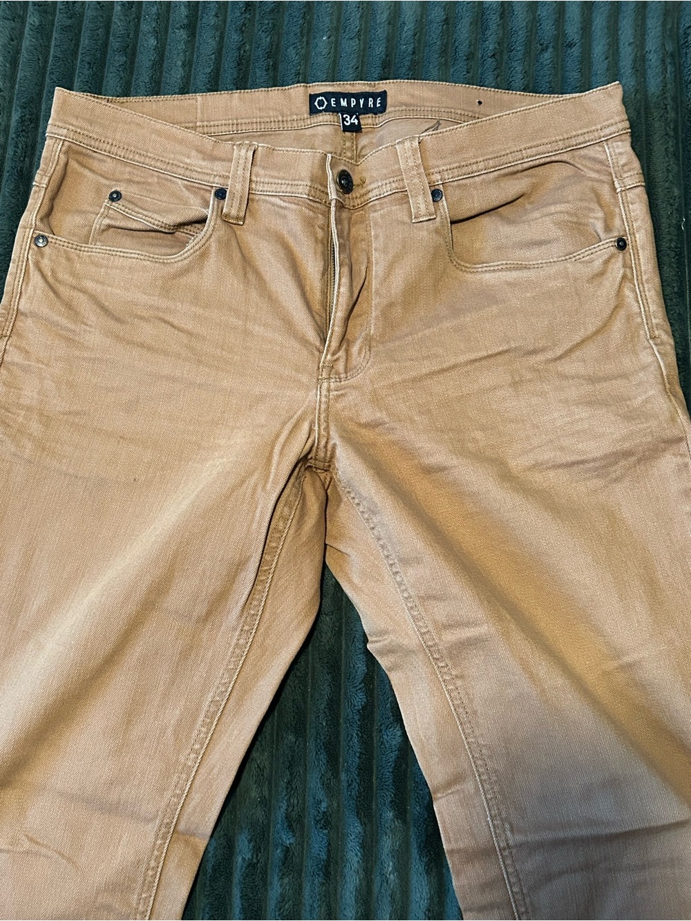 Empyre Men's Slim Straight Jeans in Tan
